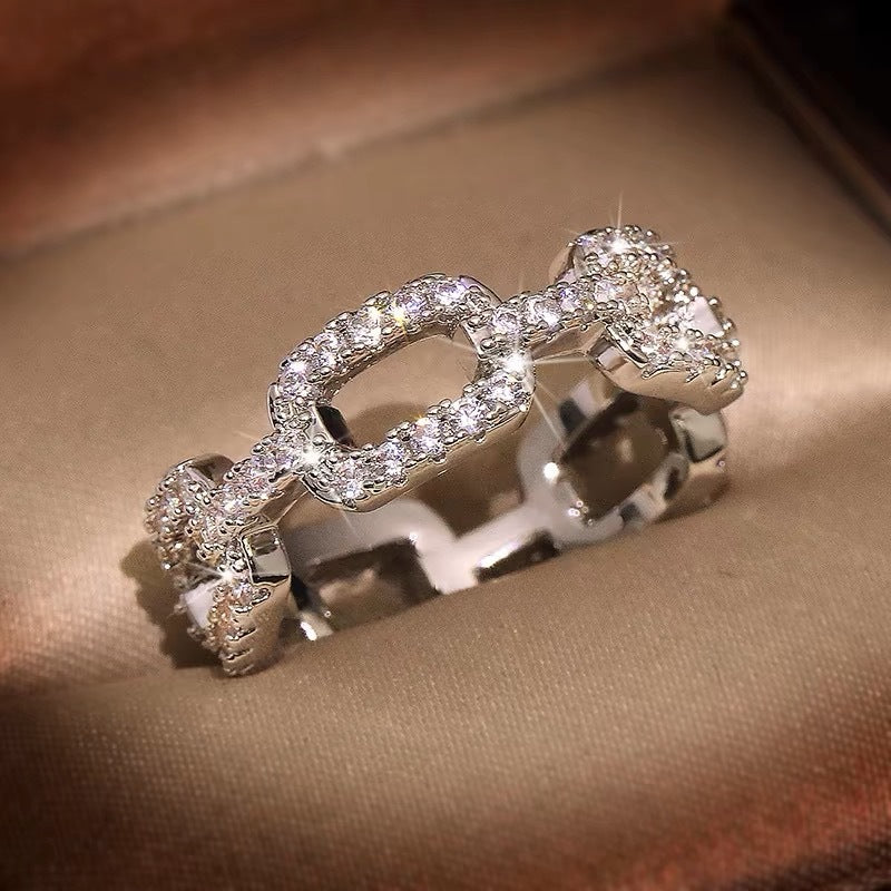 Women's Inlaid Zircon Wheel Full Diamond Chain Bracelet