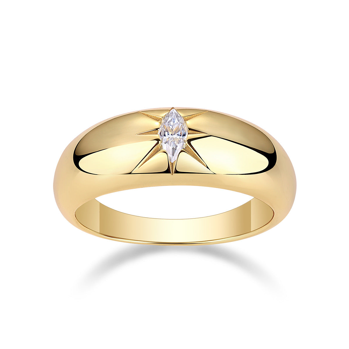 Style Sier Gold Plated Female Moissanite Rings