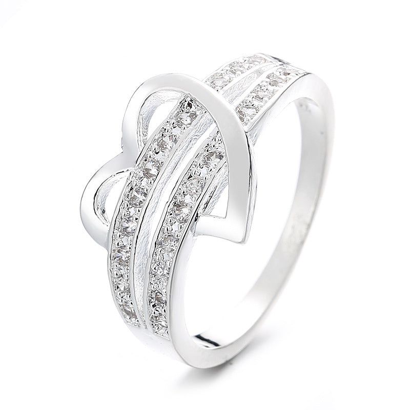 Women's Simple Exquisite Micro Inlaid Zircon Sier Rings