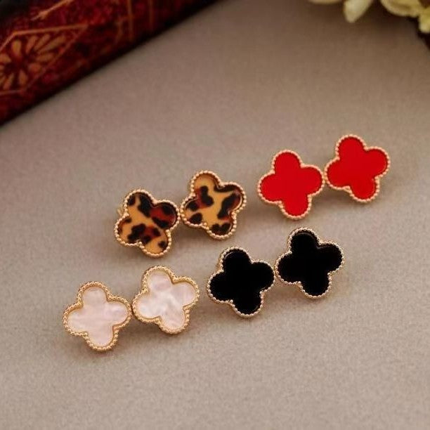 Red Korean Cute Minimalist Bowknot Fashion Earrings