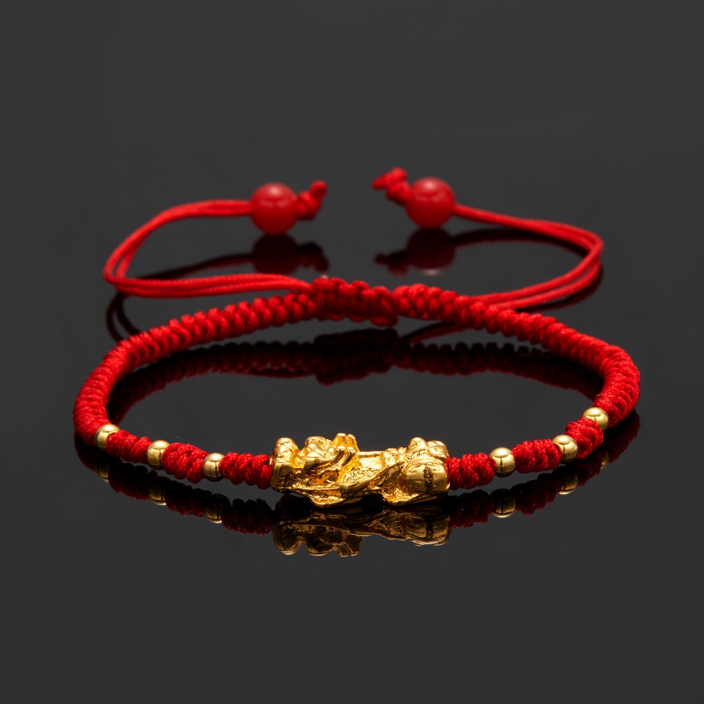 Red Rope Single Gold Braided Woven Bracelets