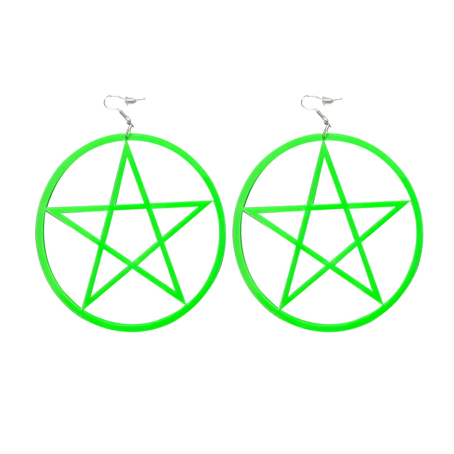 Creative Oversized Exaggerating Acrylic Big Ear Hollow Out Five-pointed Star Rings