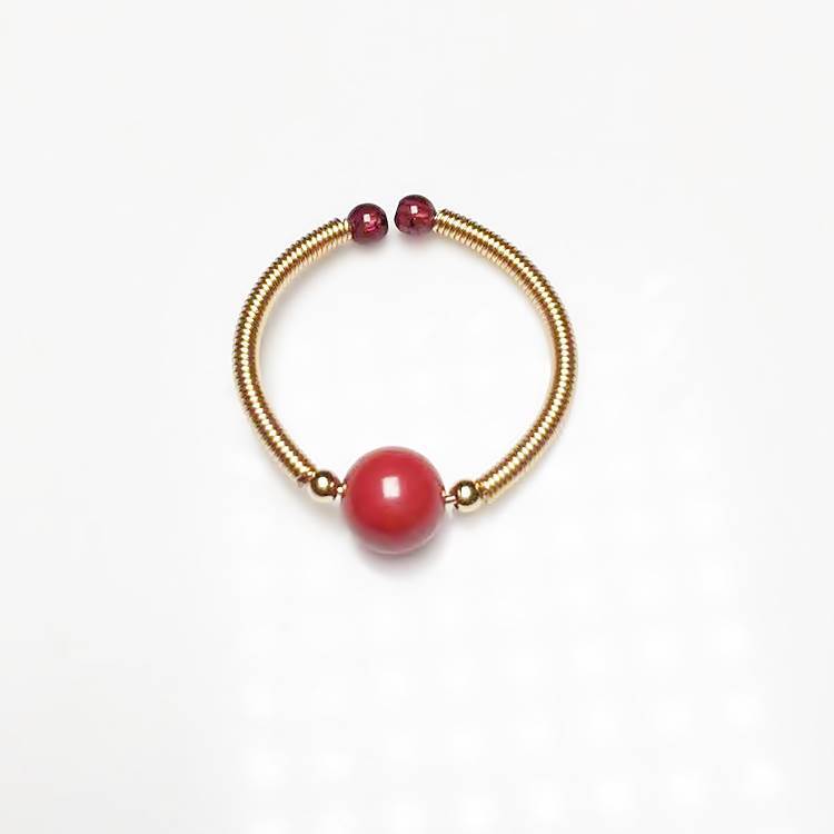 Crystal Garnet Labradorite Hair Purple Mica Cinnabar Winding Female Ring