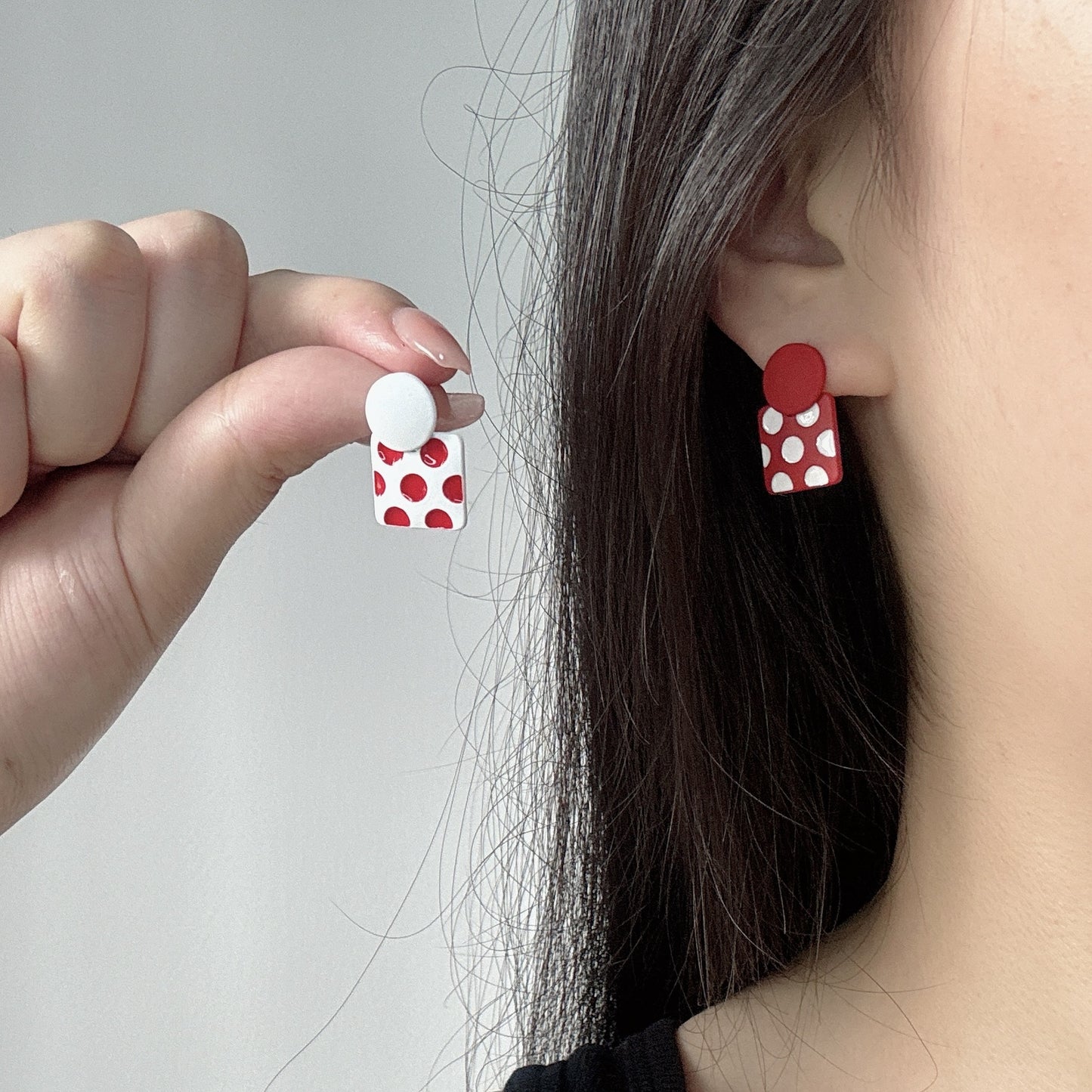 Women's Sier Needle Retro Cute Geometric For Trendy Contrast Color Earrings