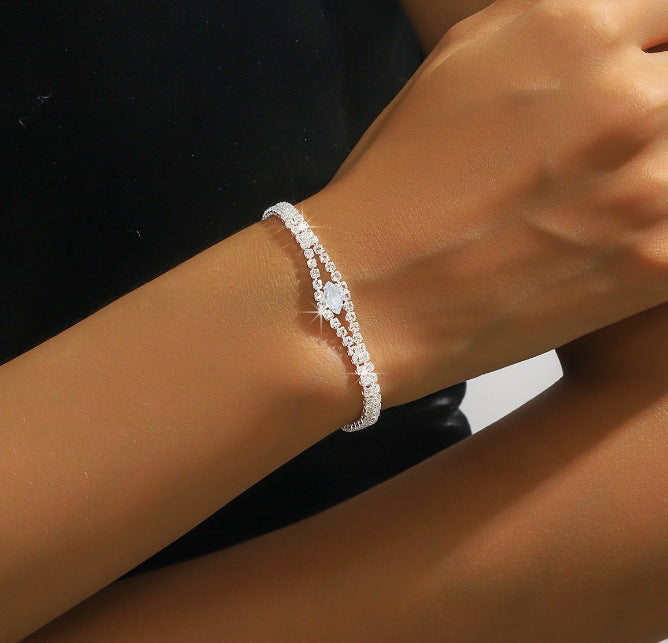 Claw Chain Geometric Full Diamond Rhinestone Simple Bracelets