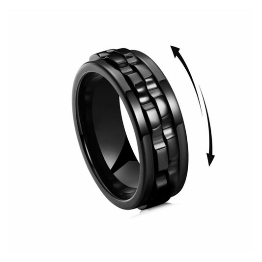 Men's Fashion Decompression Titanium Steel Gear Rotating Rings