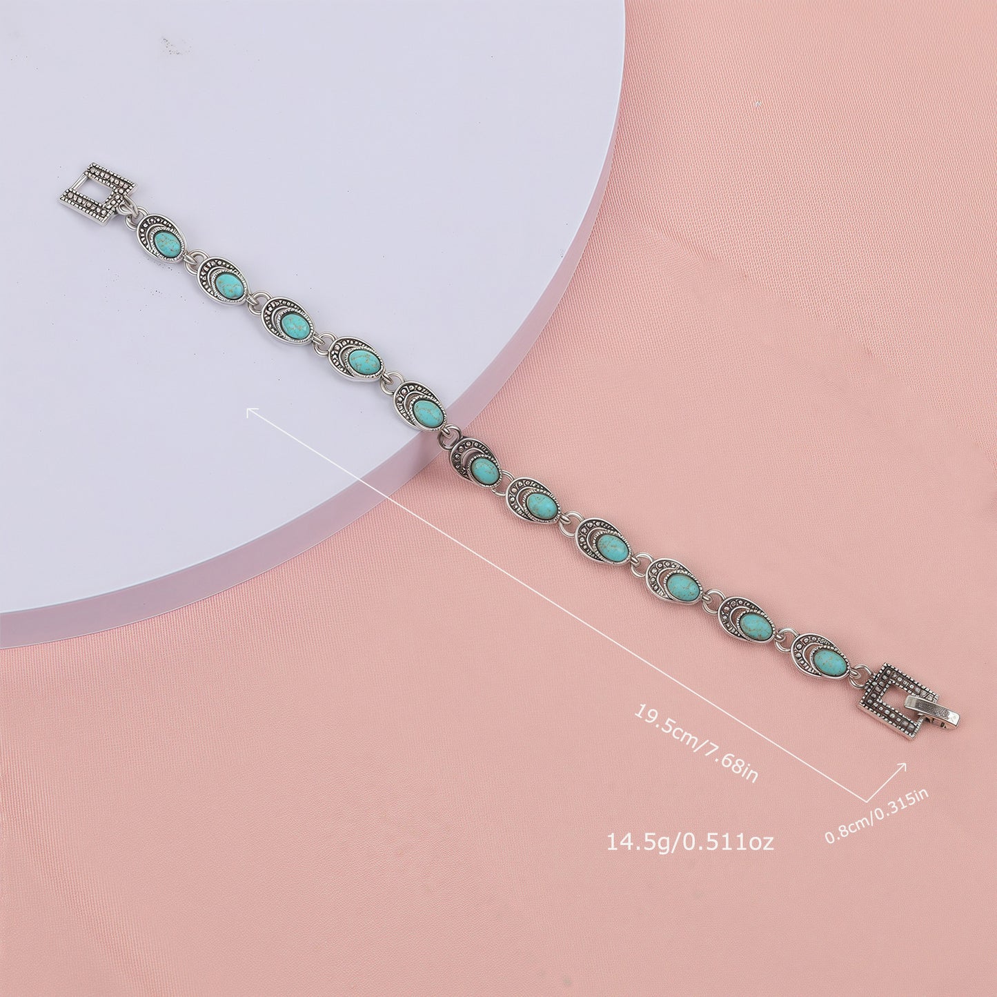 Women's Personality Retro Ethnic Style Inlaid Turquoise Bracelet