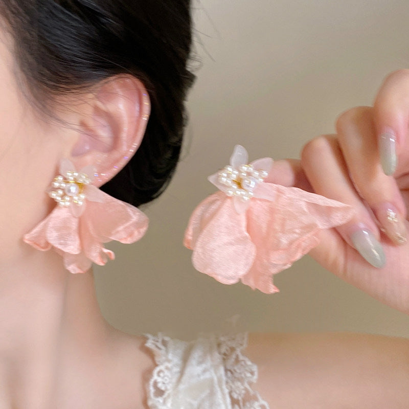 Seaside Vacation Style Flower Tassel Female Atmosphere Fairy Beaded Rings