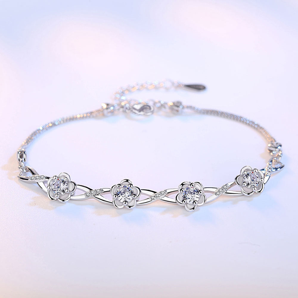 Generations Ten Miles Peach Blossom Spring Sier Retro Bloom Plum Bracelet