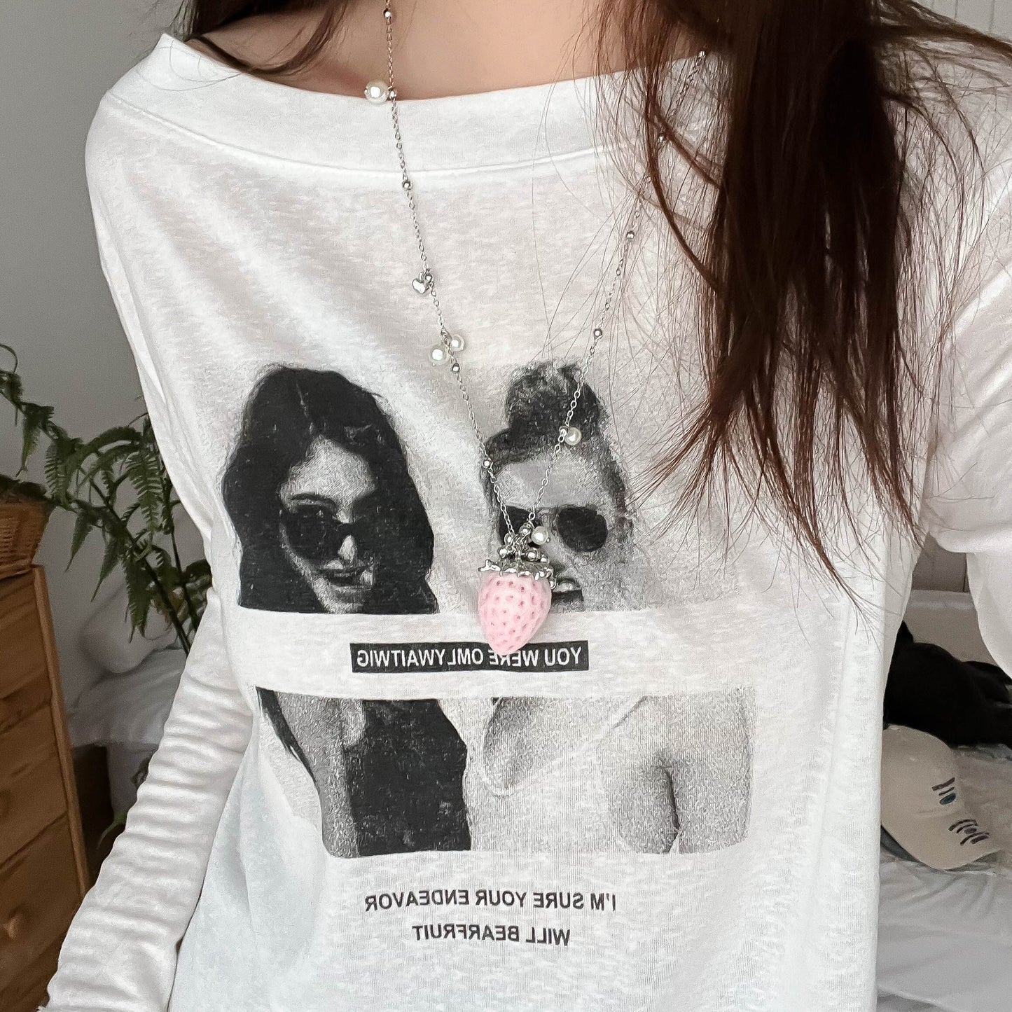 Crystal Tassel Simple Elegant Sweater Chain Necklace
