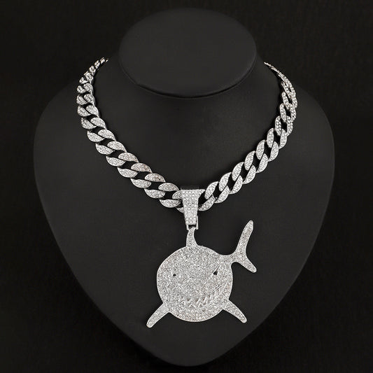 Men's Large Shark Alloy Rhinestone Exaggerated Hip Pendants