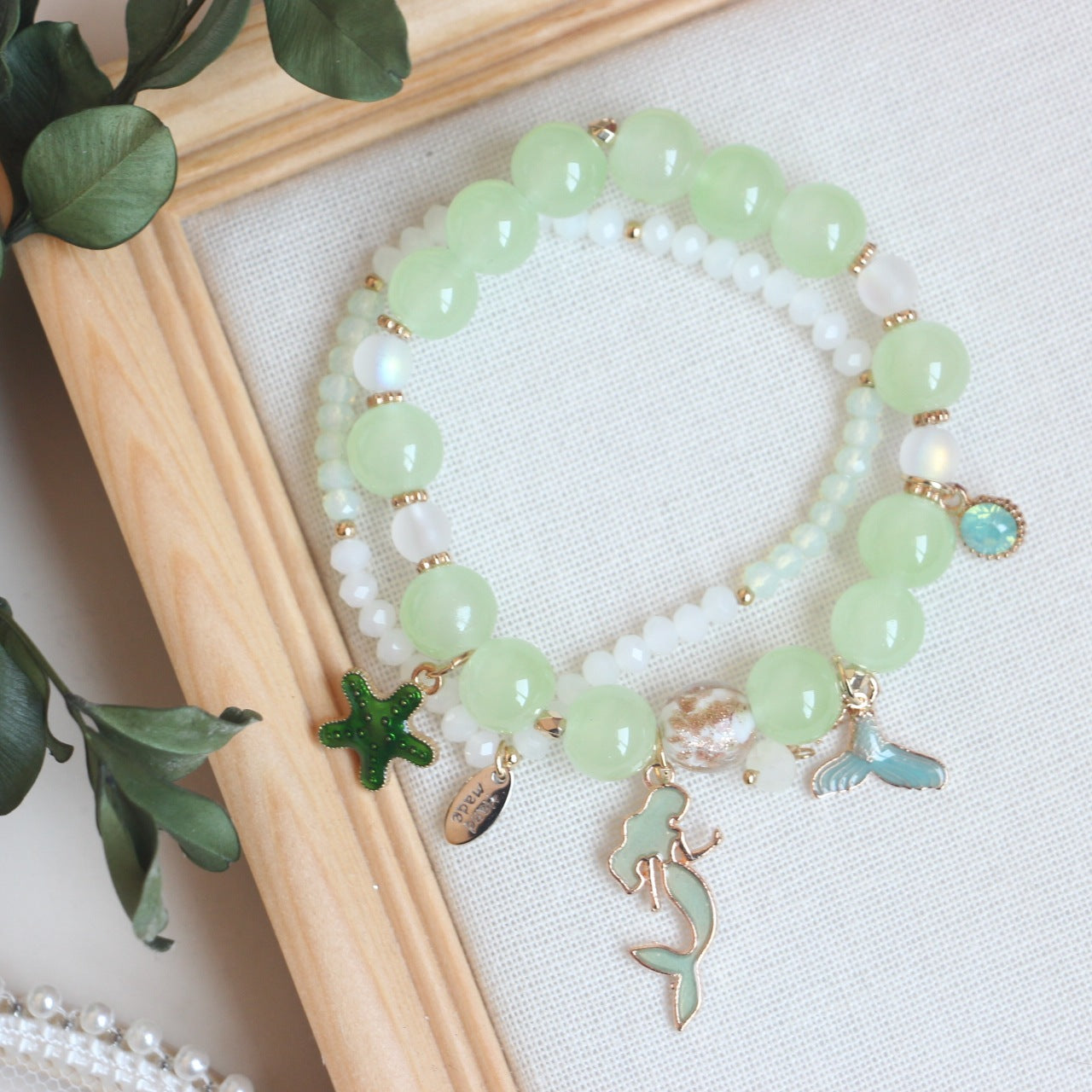 Female Heart Ocean Style Starfish Mermaid Tail Colorful Bracelet