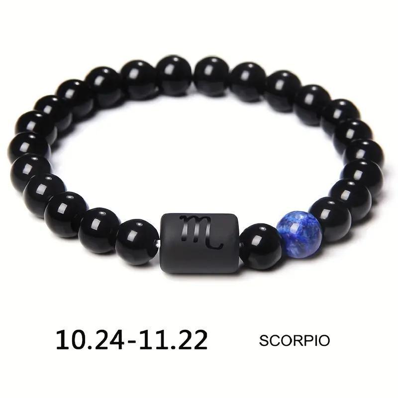 Planets Twee Constellations Natural Stone Blue Black Bracelet