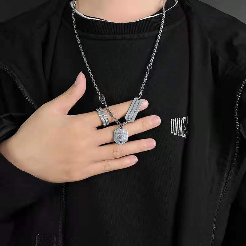 Women's & Men's Fashion Simple Titanium Steel Sweater Chain Personalized Hip Hop Necklace