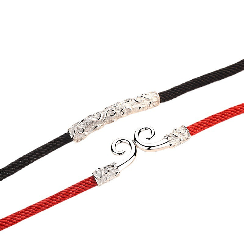 Women's & Men's Hoop Mantra Couple Long-distance Love Gift Golden Bracelets