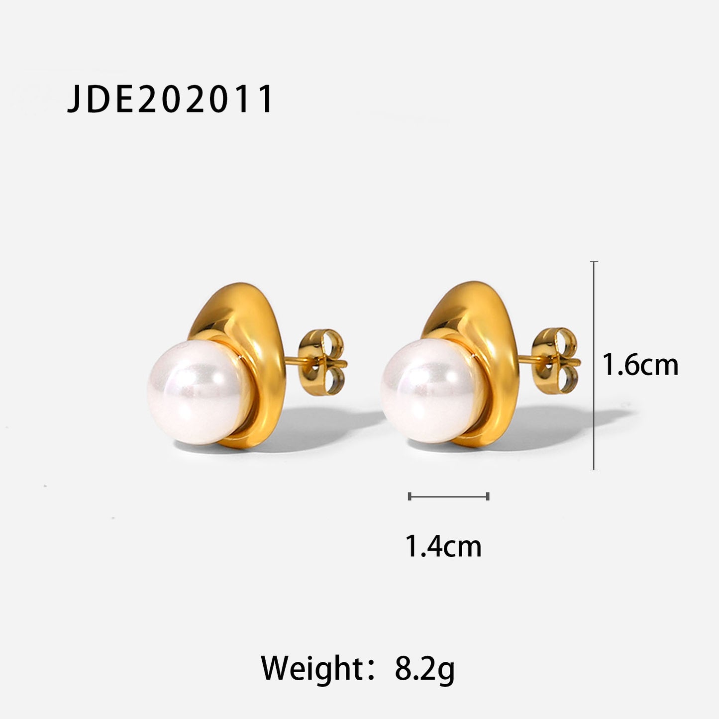 Ding Ornament Stainless Steel Pearl High-grade Earrings