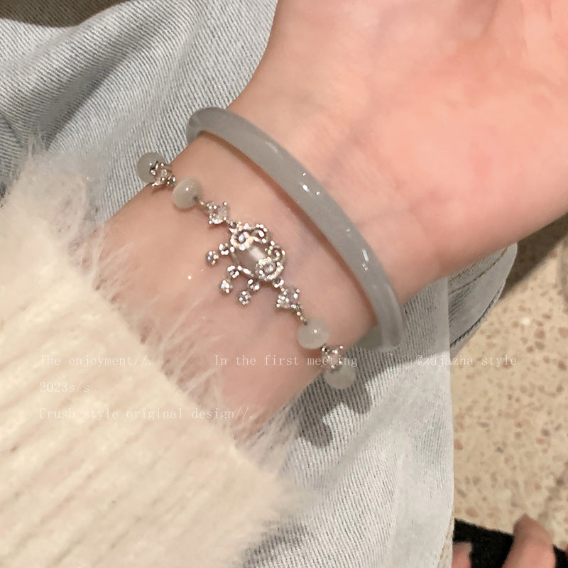 Safety Lock Opal Chinese Style Retro National Bracelet