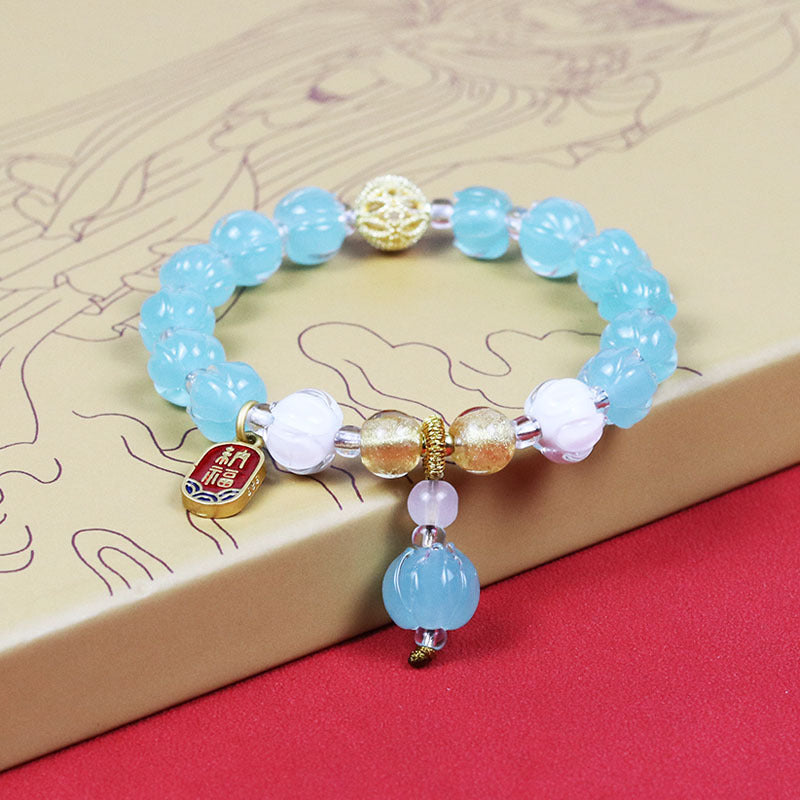 Glaze Light Luxury High-grade Color Fluorite Hydrangea Bracelet