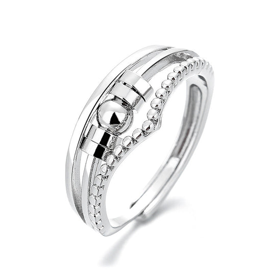 Women's Sier Anxiety Three-ring Smart Index Finger Rotating Ring