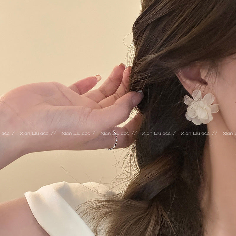 Women's Seaside Holiday Fairy Acrylic Flower Niche Design Earrings