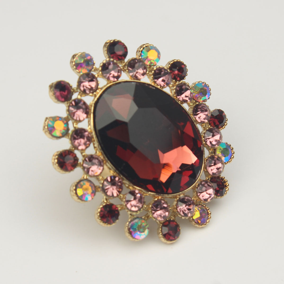 Rhinestone Open Luxury Banquet Adjustable Big Ring