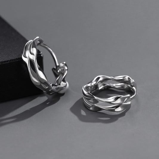 Men's Trendy Single Personalized Wave Ear Hip Earrings
