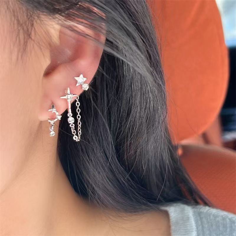 New Women's High-grade Design Butterfly Combination Stud Earrings