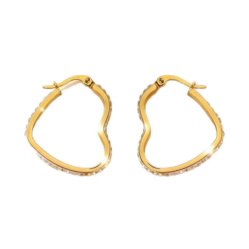 Love Heart Special Interest Light Luxury Personalized Ear Fashion Trendy Earrings