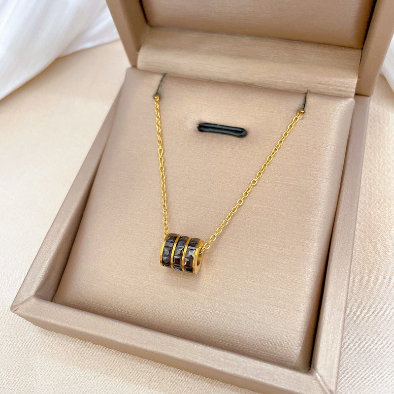 Women's Steel Black Small Waist Elegant Personality Minimalist Style Real Gold Necklace