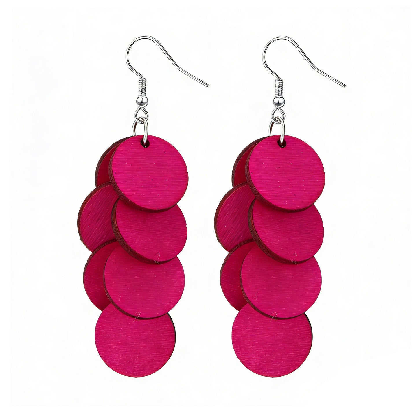Personality Wood Piece Retro Sweet Vacation Style Beach Earrings