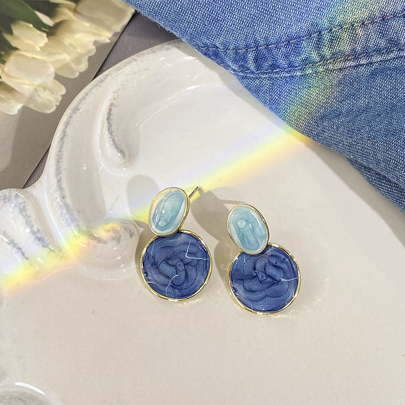 Women's Color Geometric For Niche Design Ear Trendy Earrings