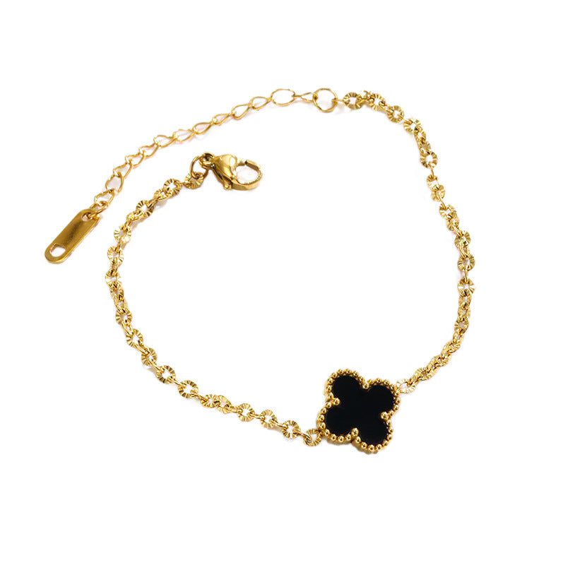 Gold Clover Female Light Luxury Simplicity High Sense Niche Design Bracelet