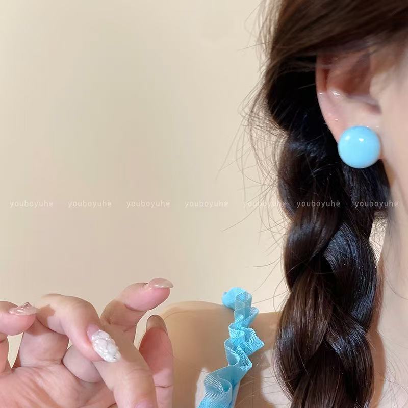 Women's Candy Color Steamed Bread Bean-shaped Unique Rings
