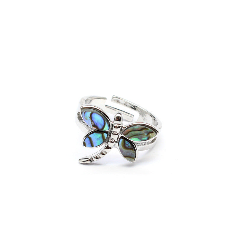 Zealand Abalone Shell Small Turtle Butterfly Rings
