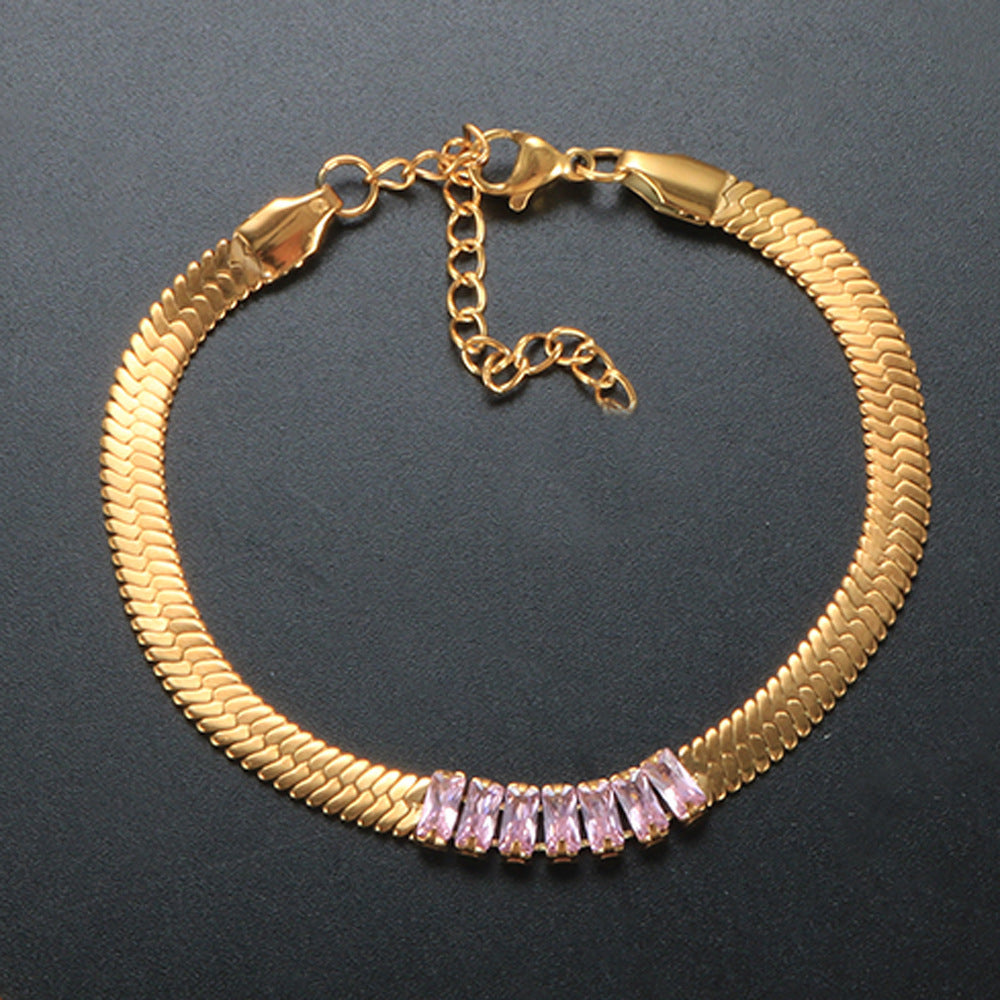 Stainless Steel Snake Bones Chain Simple Gold-plated Fashion Bracelets