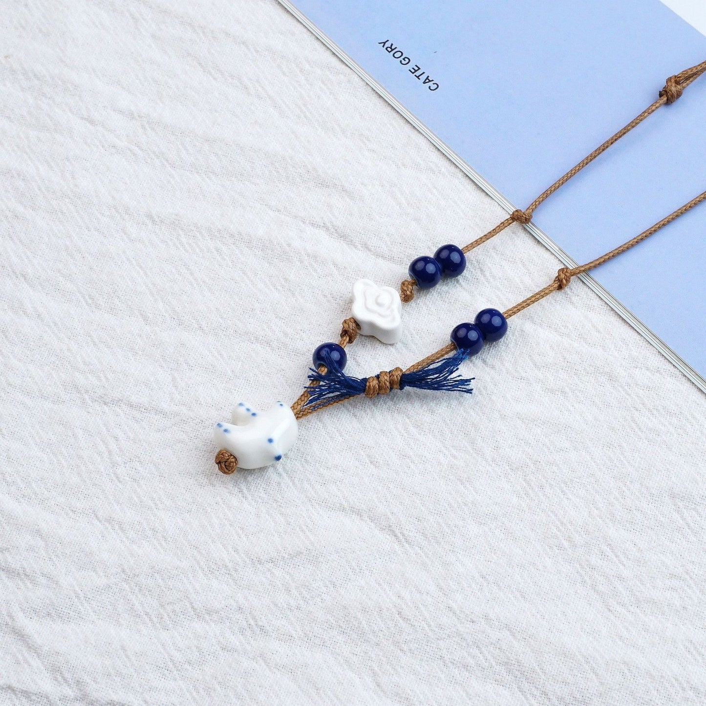 Style Personalized Trendy Ceramic Geometric Colorful Fish Long High-grade Necklace