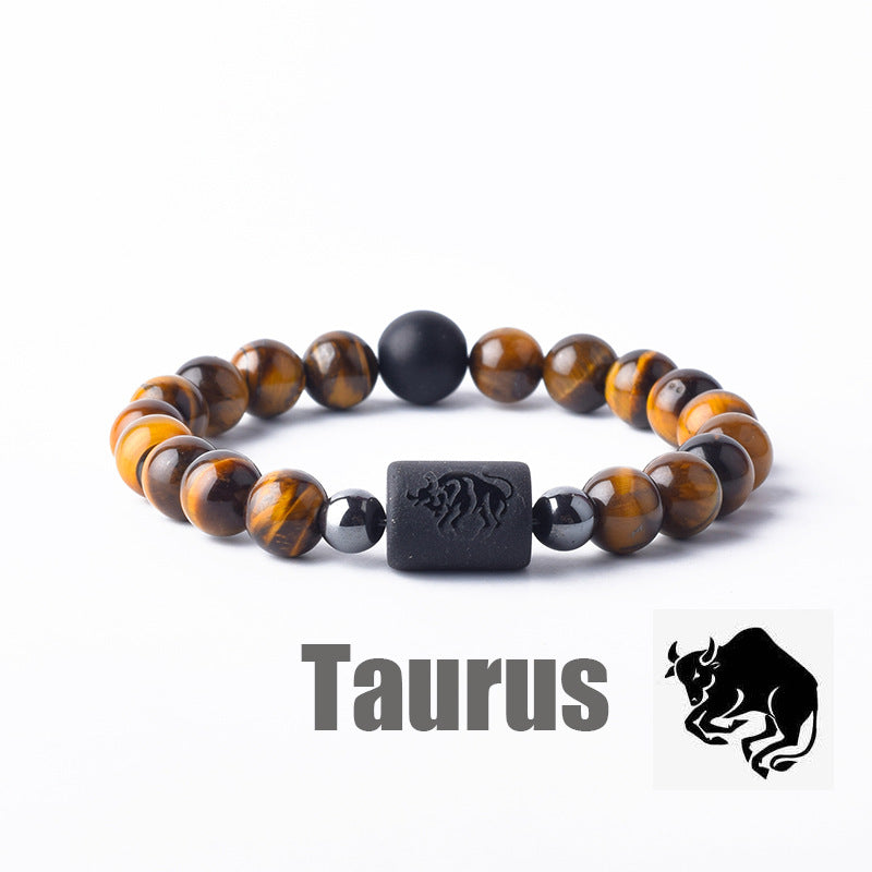 Constellation Natural Stone Beaded Twee Tigereye Bracelet