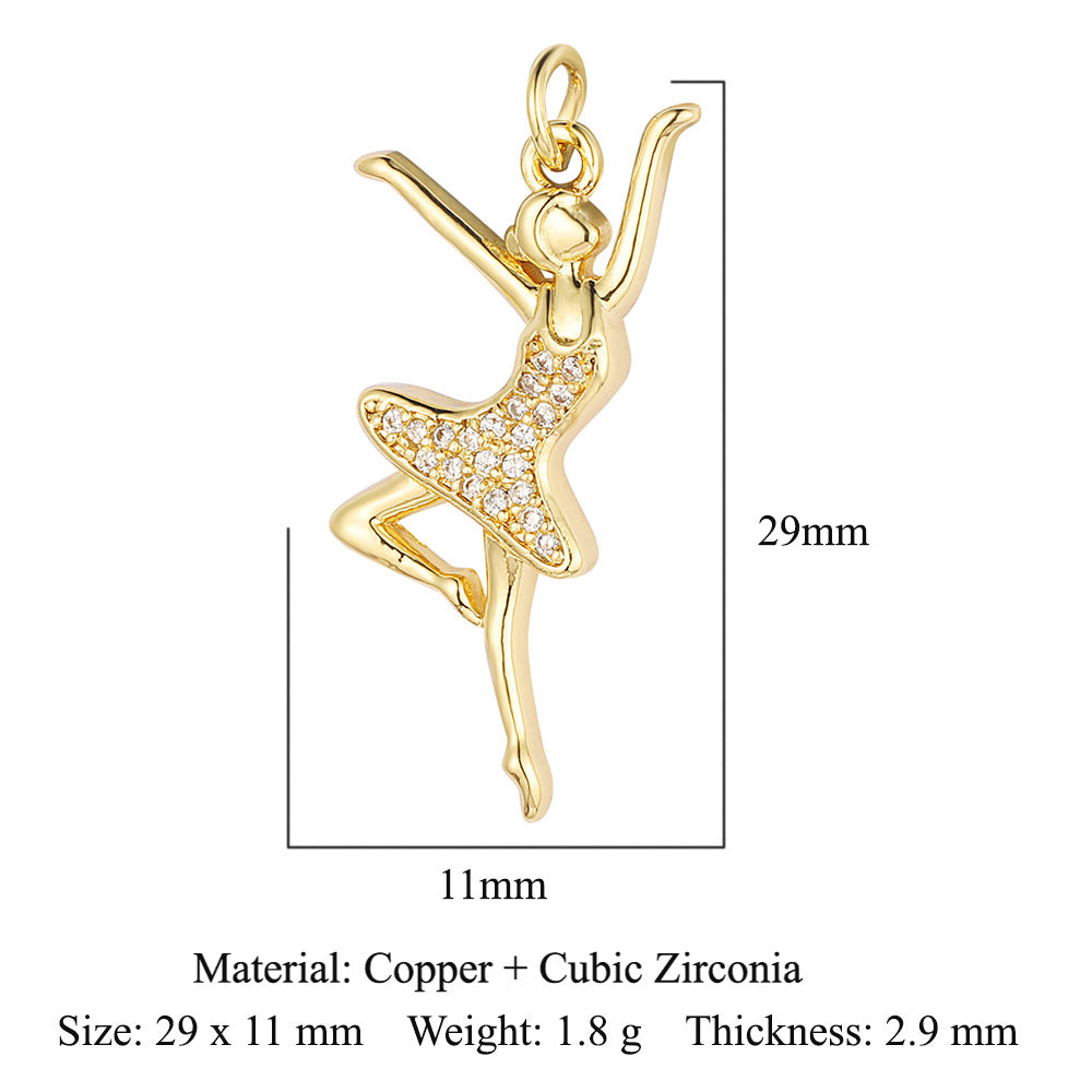 Copper Zircon Ornament Accessories Cross Love Pendants