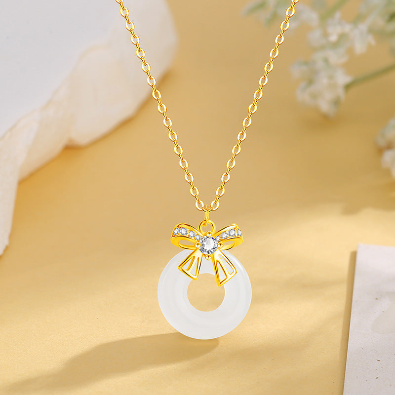 Peace Buckle Bow Simple Light Luxury Necklaces