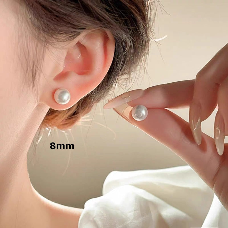 Bread Pearl Elegant High-grade Sier Bead Korean Earrings