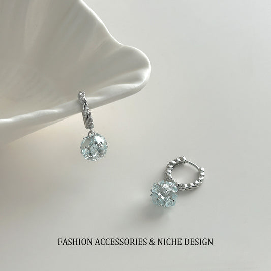 Zircon Ear Clip Niche Design Textured Elegant Earrings