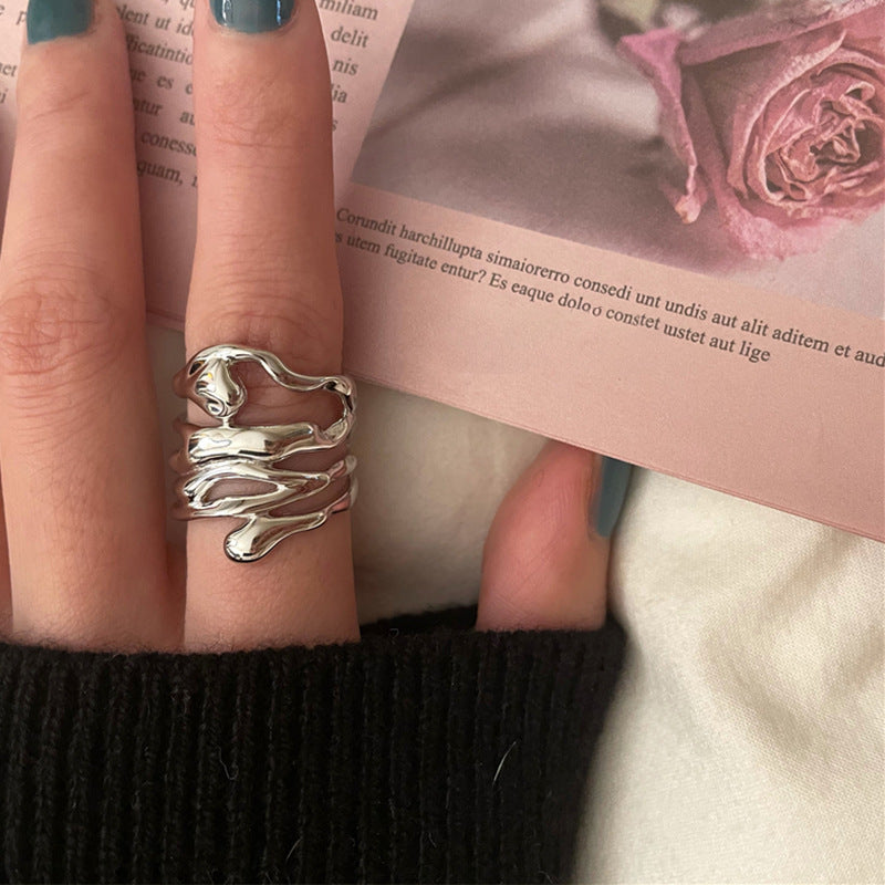Female Retro Fashion High-key Dignified Opening Ring
