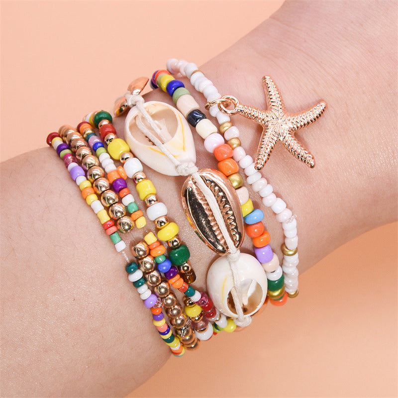 Beach Style Starfish Bead Shell Anklet Bracelets