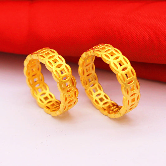 Copper Coin Vintage Plated Couple Index Finger Rings