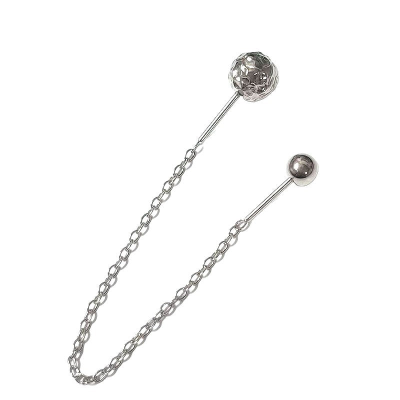 Women's Rod Long Titanium Steel Eardrops Pattern Ball Rings