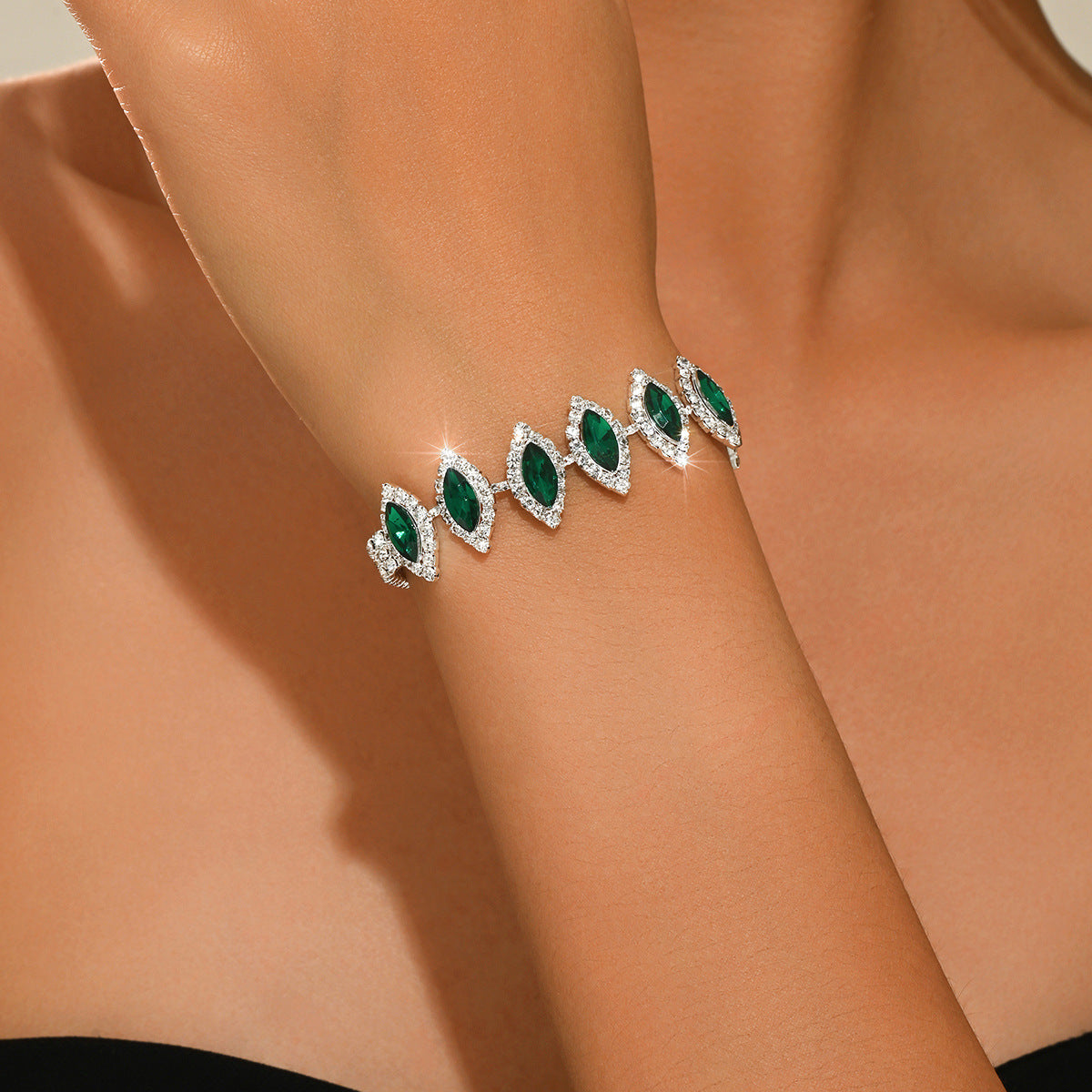 Claw Chain Geometric Full Diamond Rhinestone Simple Bracelets