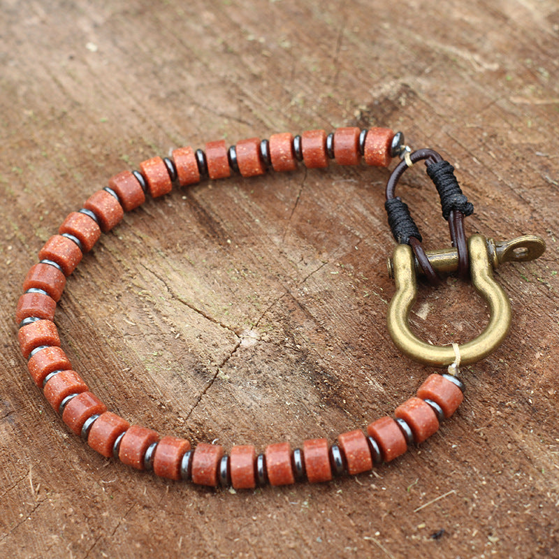 Women's & Men's Turquoise Retro Vachette Clasp Bohemian Niche Bracelet