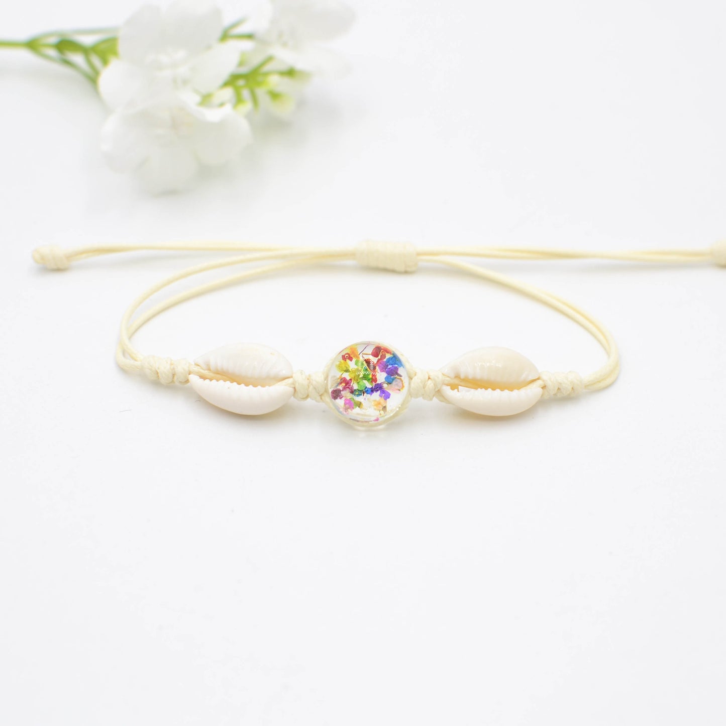 Natural Shell Dried Flower Real Hand Jewelry Woven Bracelets