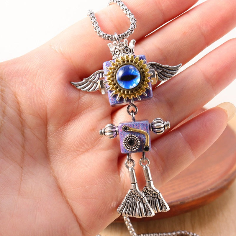 Vintage Robot Handmade Niche Design Gift Pendants