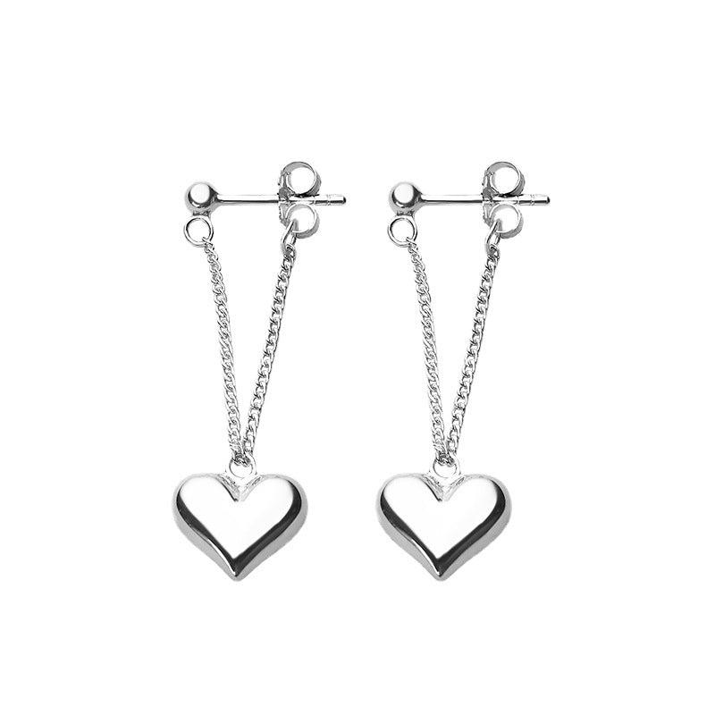 Women's Style Niche Design Sweet Tassel Love Heart Ear Line